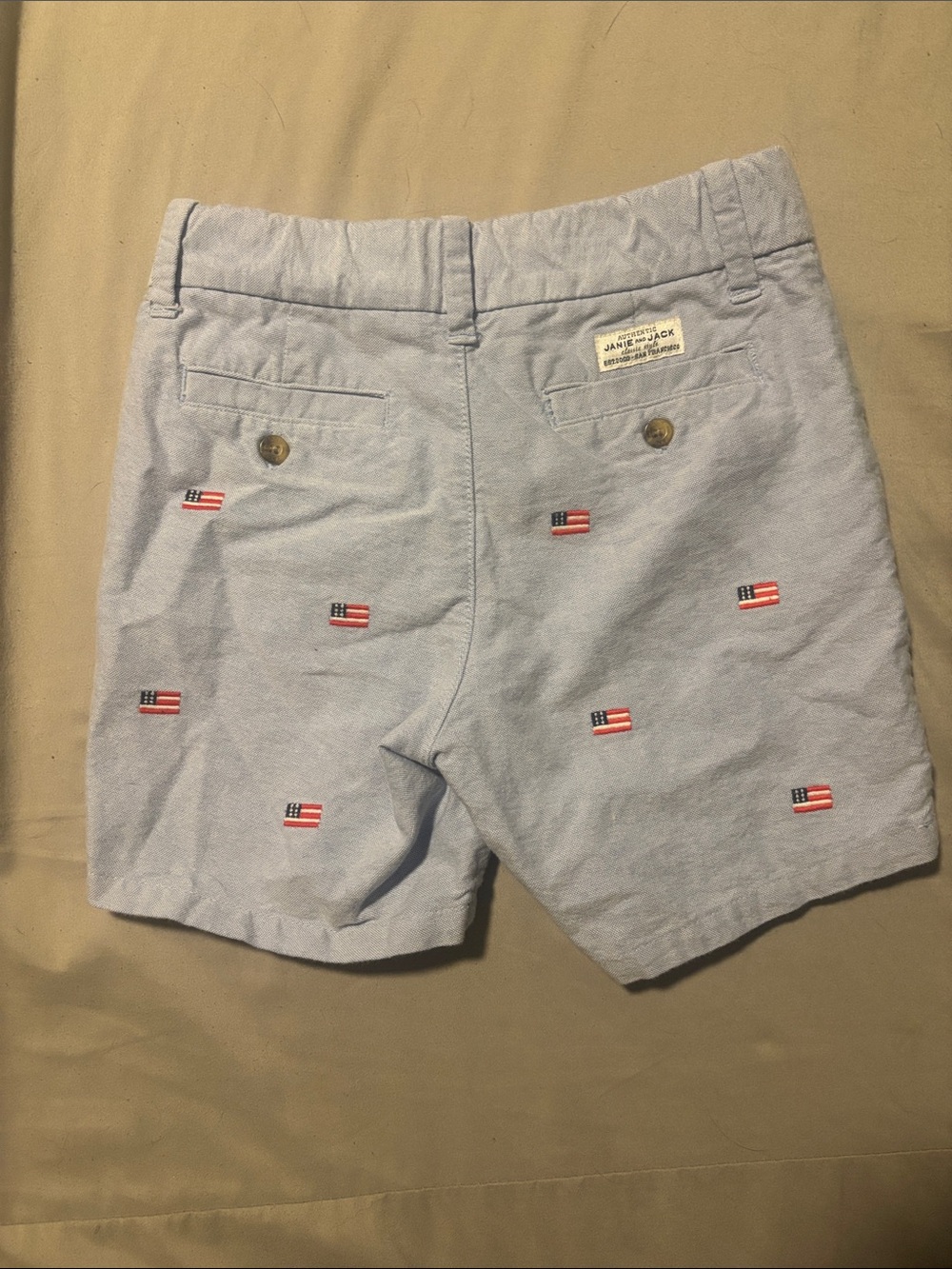 Janie and Jack Embroidered Flag Oxford Short - Picture 2 of 3
